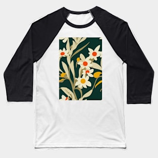 Beautiful Stylized White Flowers, for all those who love nature #207 Baseball T-Shirt